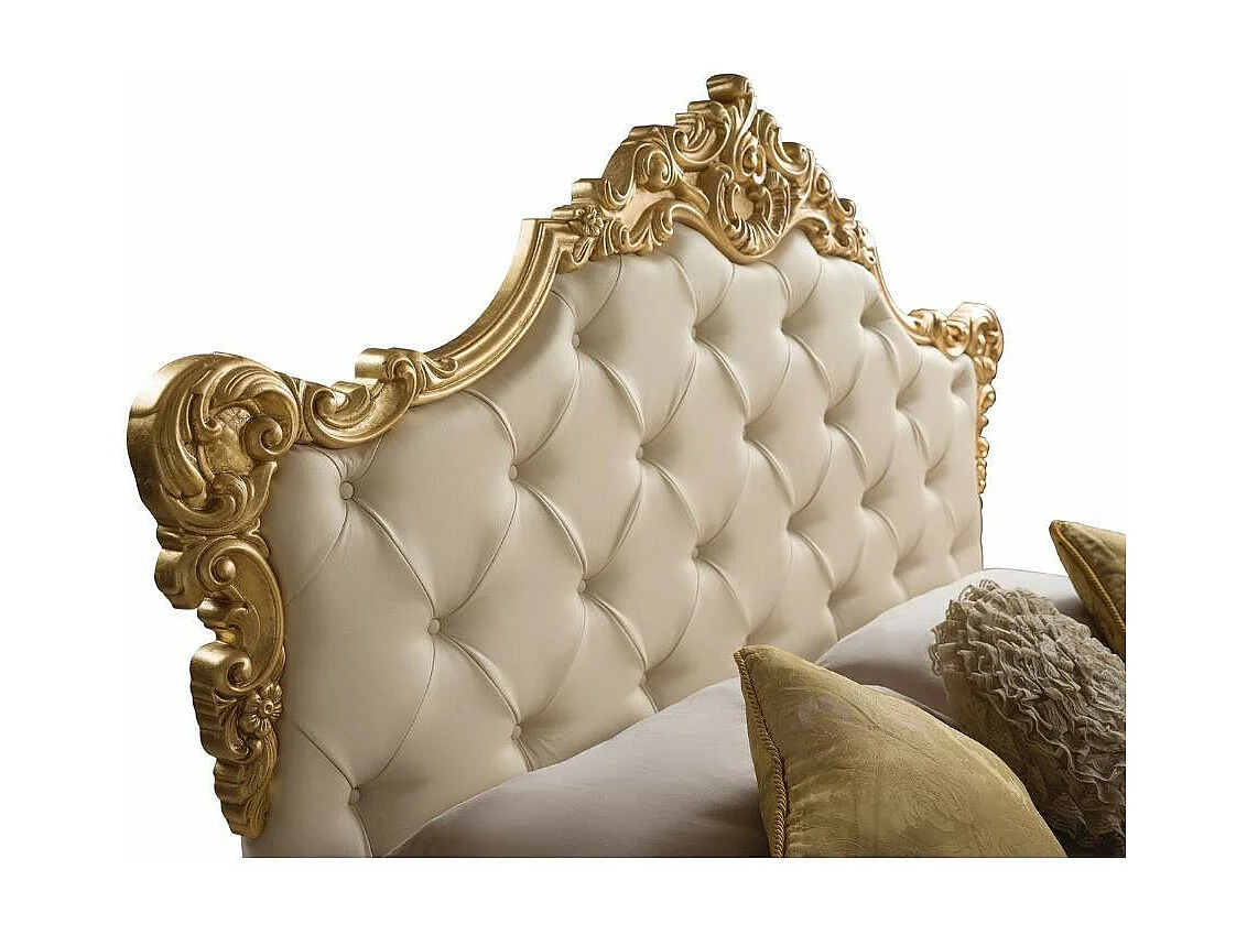 Letto matrimoniale con contenitore Savoia colore crema