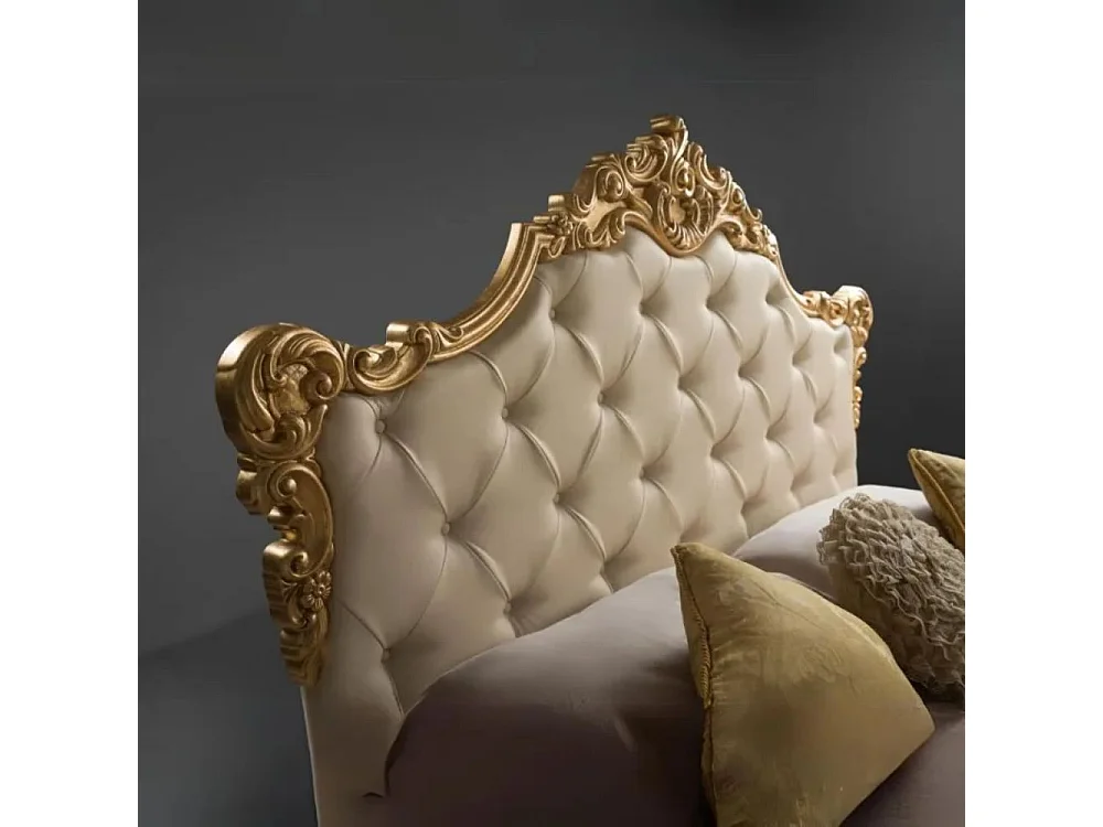 Letto matrimoniale con contenitore Savoia colore crema