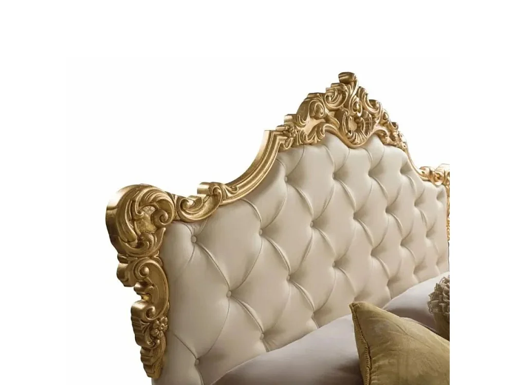 Letto matrimoniale con contenitore Savoia colore crema