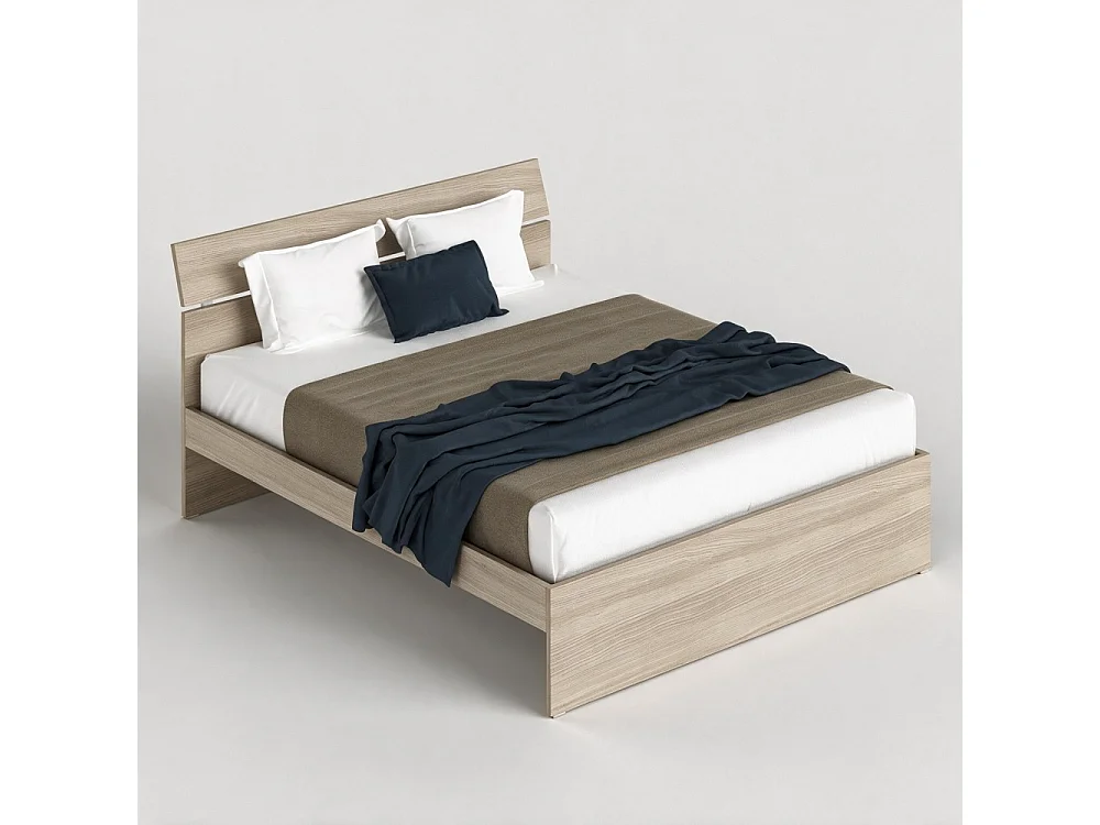 Letto matrimoniale in legno colore olmo LETTO160TPOL
