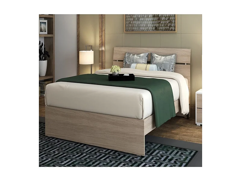 Letto matrimoniale in legno colore olmo