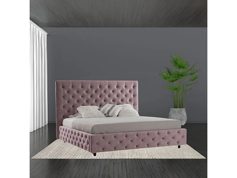 Letto matrimoniale contenitore Sondrio colore rosa