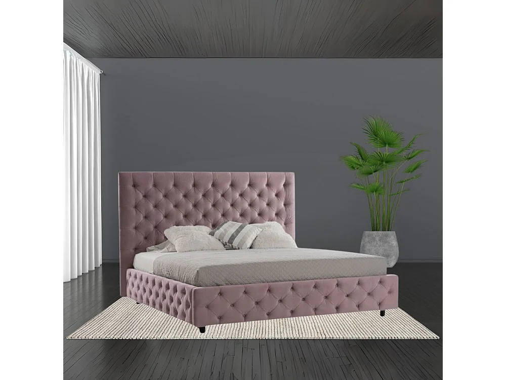 Letto matrimoniale contenitore Sondrio colore rosa