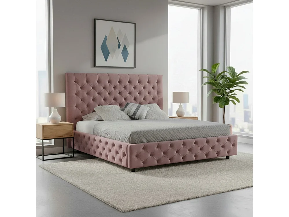 Letto matrimoniale contenitore Sondrio colore rosa