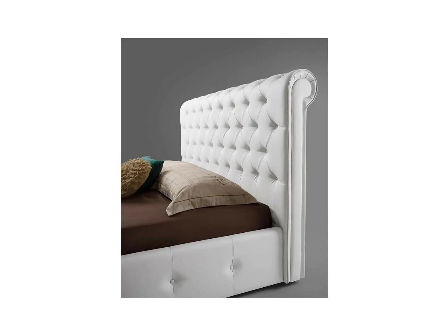 Letto matrimoniale con contenitore Peninsula colore bianco