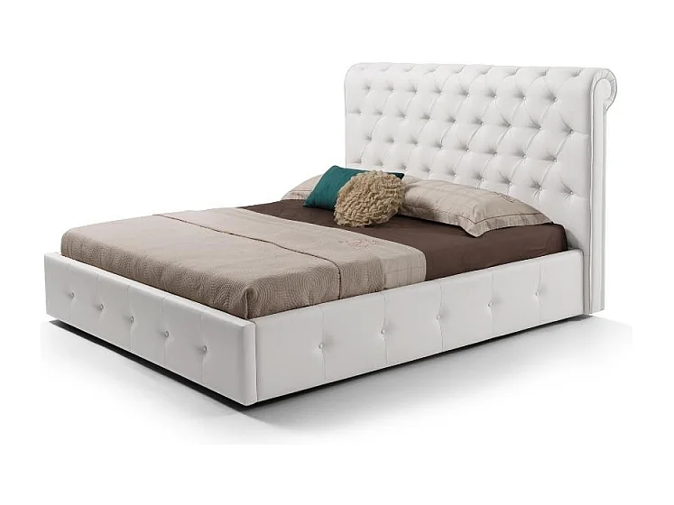 Letto matrimoniale con contenitore Peninsula colore bianco