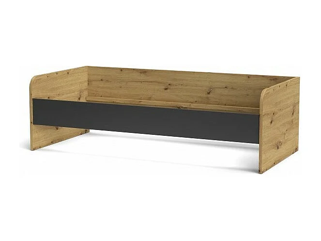 Letto singolo in legno rovere e antracite Gap System