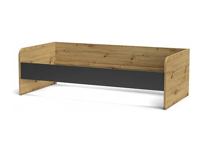 Letto singolo in legno rovere e antracite Gap System