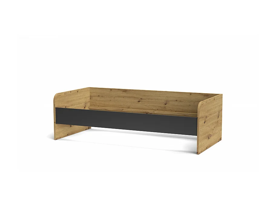 Letto singolo in legno rovere e antracite Gap System
