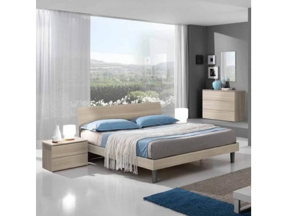 Letto matrimoniale in legno olmo 170x205x88h Manitoba
