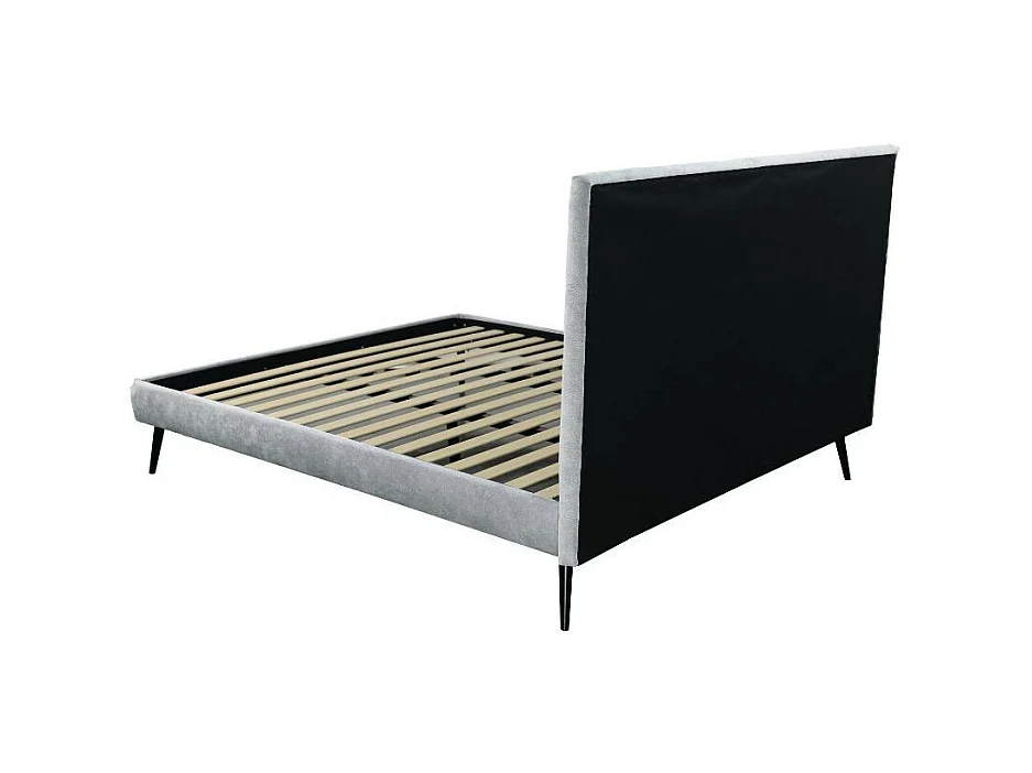 Letto singolo con rete inclusa Stiletto tessuto grigio chiaro