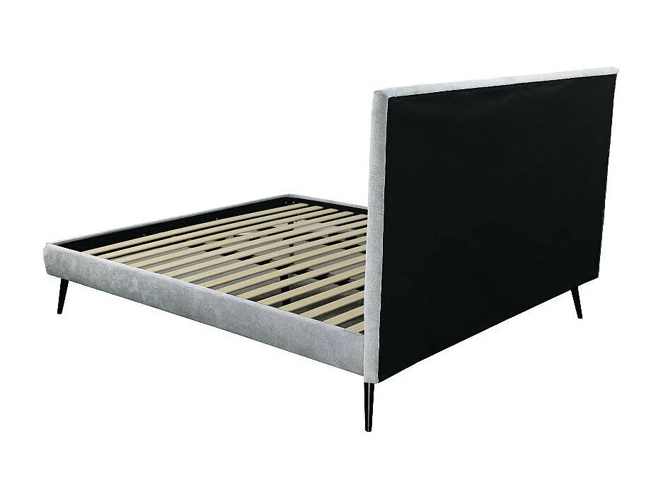 Letto singolo con rete inclusa Stiletto tessuto grigio chiaro