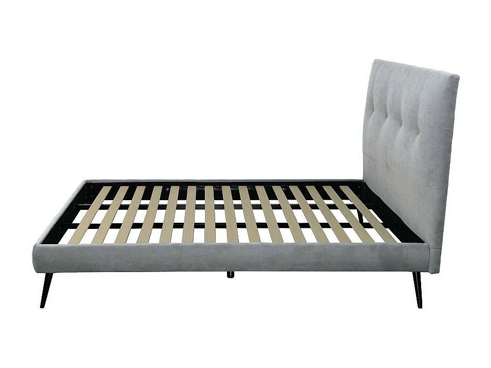 Letto singolo con rete inclusa Stiletto tessuto grigio chiaro