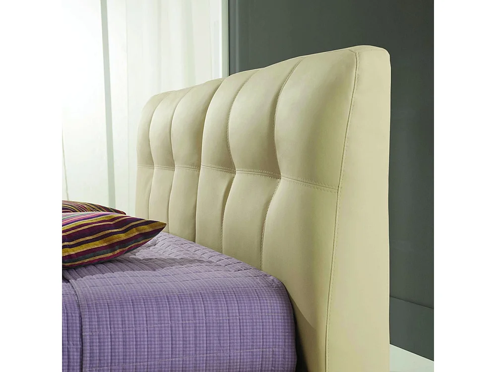 Letto matrimoniale con contenitore Melia ecopelle crema