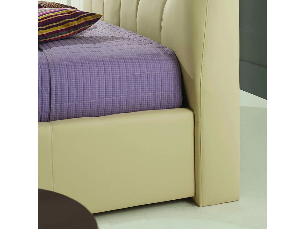 Letto matrimoniale con contenitore Melia ecopelle crema