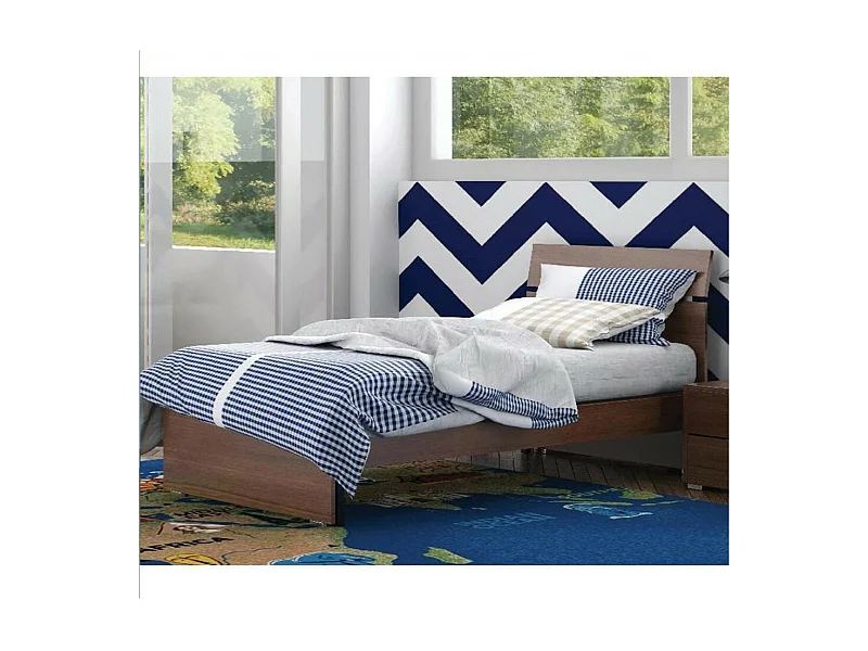 Letto singolo in legno colore noce antico