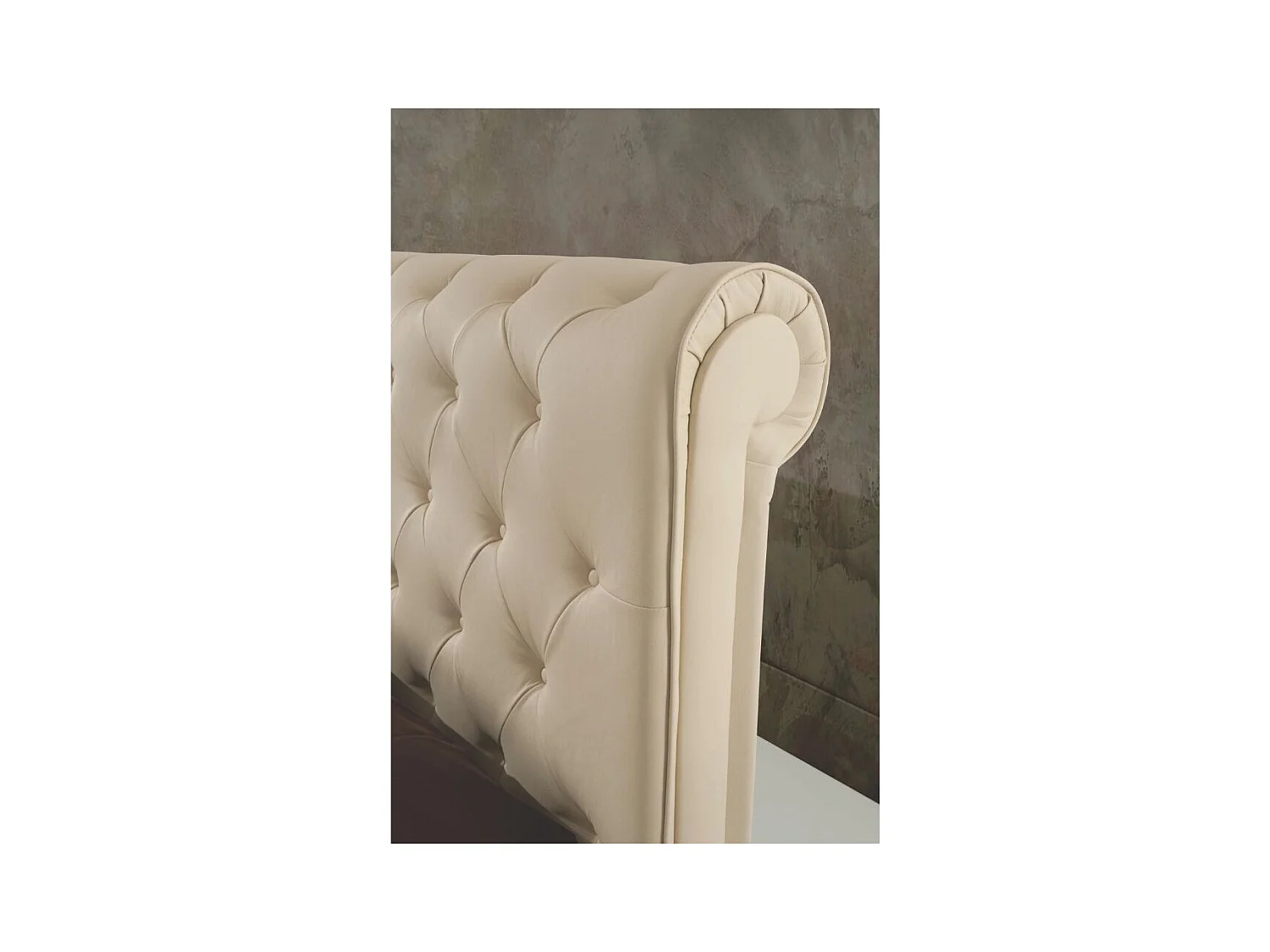 Letto matrimoniale contenitore ecopelle crema Peninsula 180x233x120H