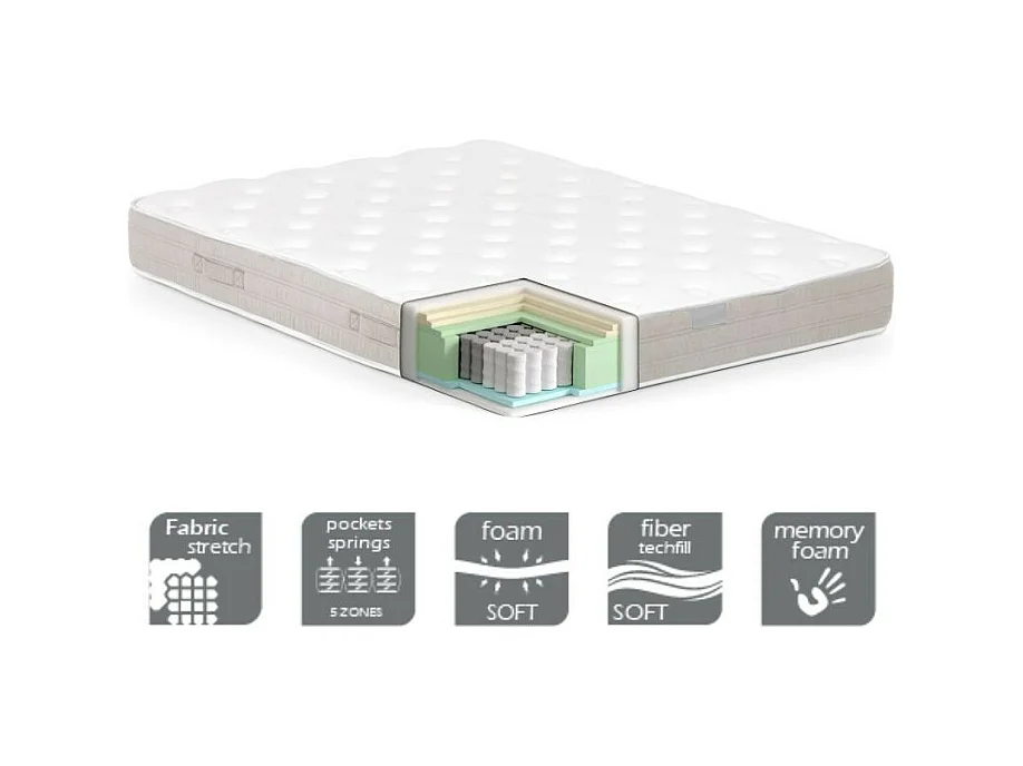 Materasso una piazza e mezza a molle 25 h Tulio