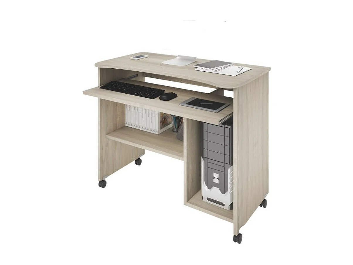 Scrivania con ruote e ripiano estraibile Cercando olmo