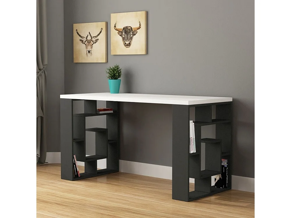 Scrivania Labirent 140 colore antracite bianco