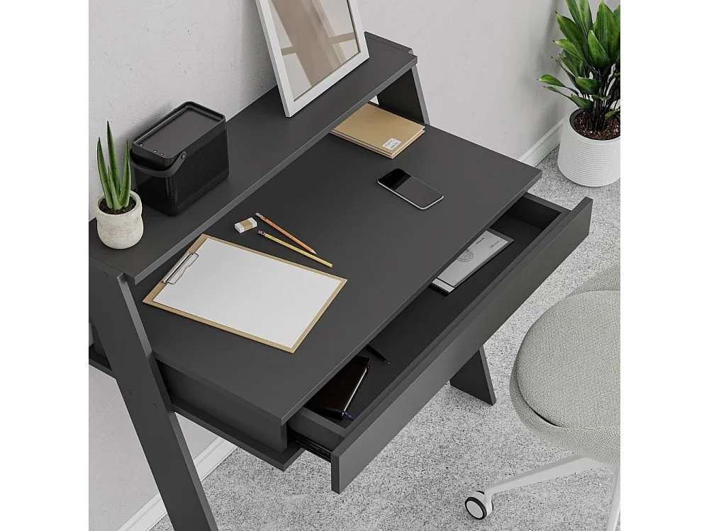 Scrivania da parete con cassetto Cowork 94 cm. colore antracite