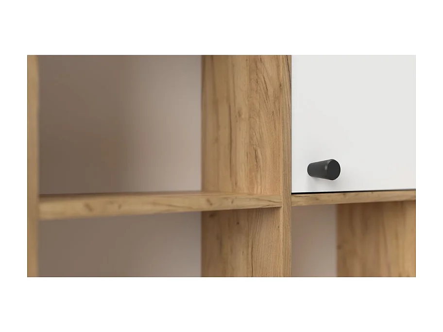 Scrivania con Libreria Halk 156 colore rovere bianco