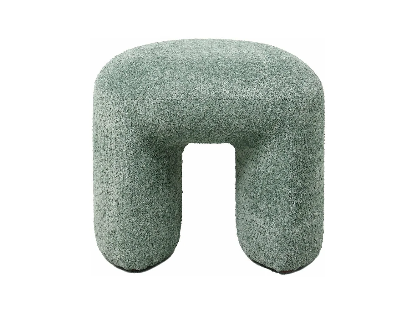 Pouf tissu effet fourrure rase vert d'eau LOMOS