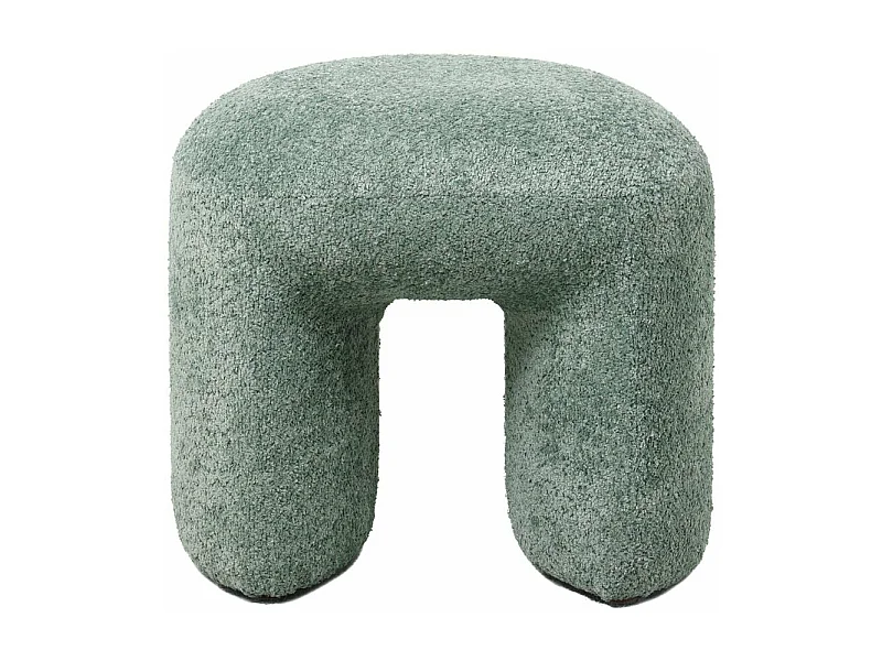 Pouf tissu effet fourrure rase vert d'eau LOMOS