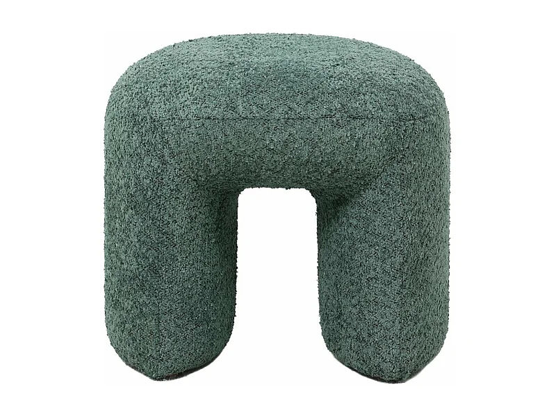 Pouf tissu effet fourrure rase vert emeraude LOMOS