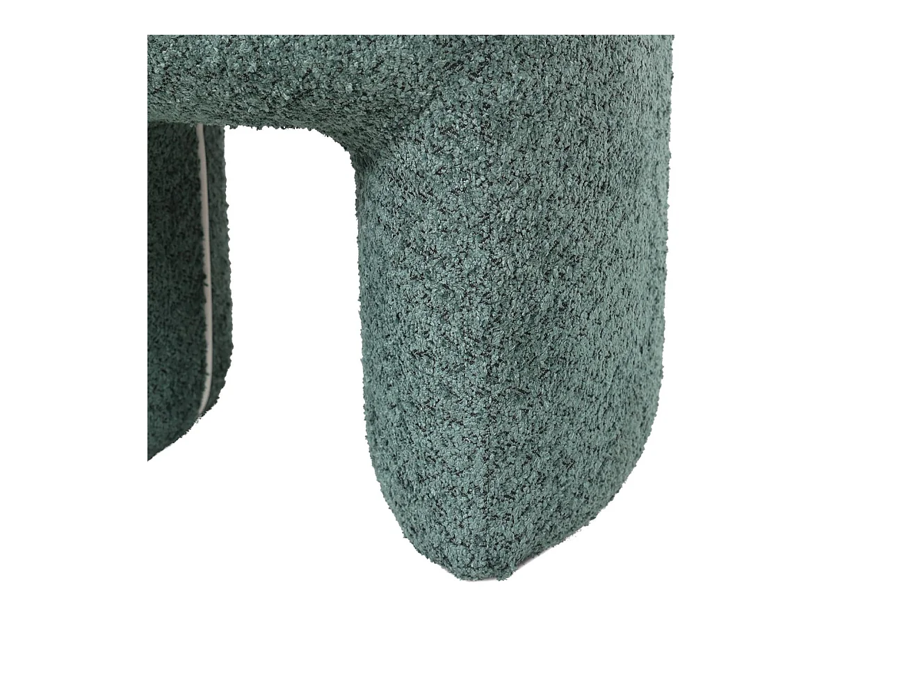 Pouf tissu effet fourrure rase vert emeraude LOMOS