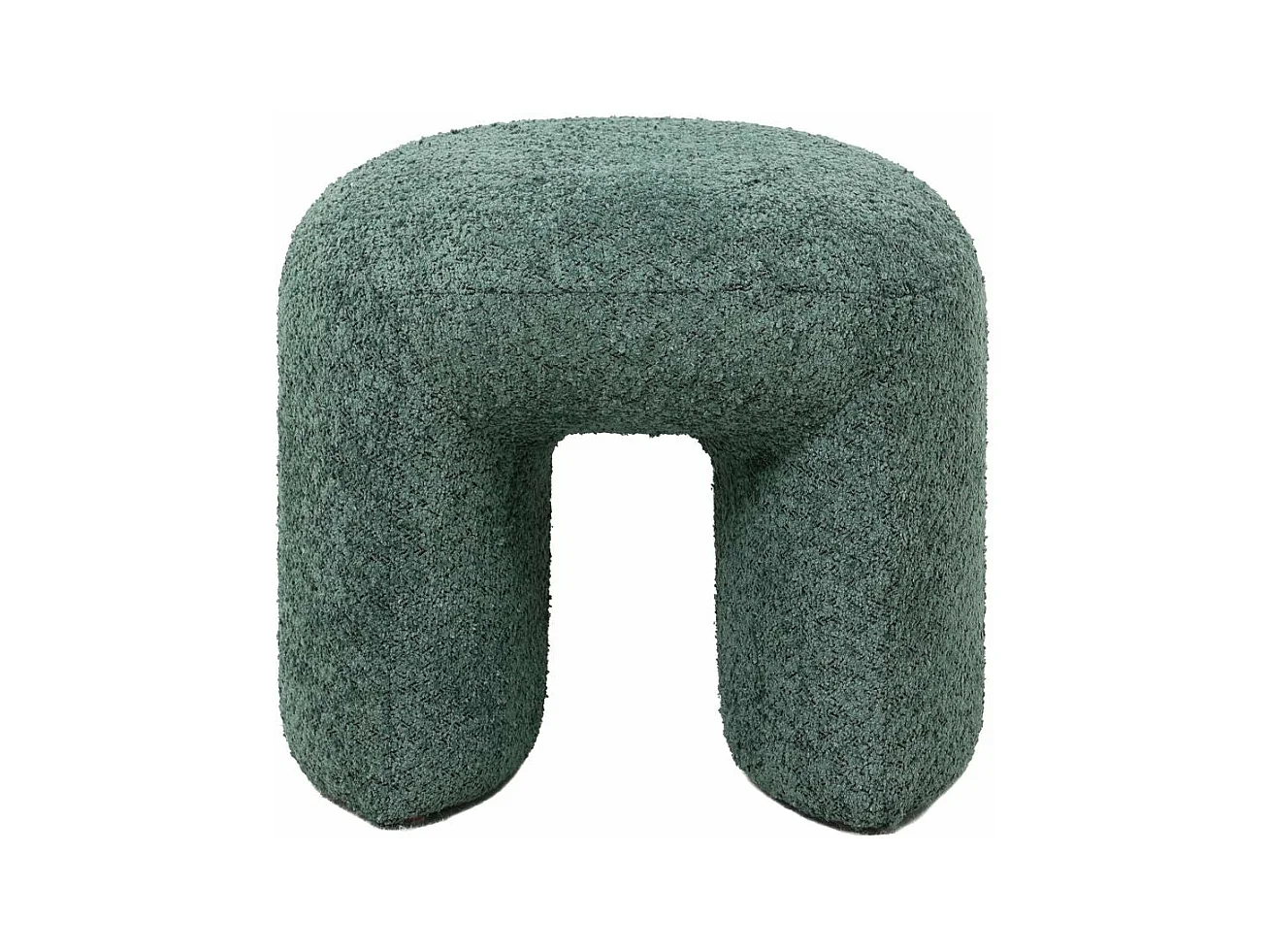 Pouf tissu effet fourrure rase vert emeraude LOMOS