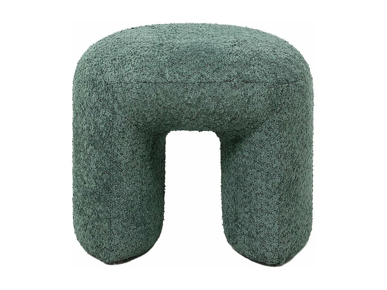 Pouf tissu effet fourrure rase vert emeraude LOMOS