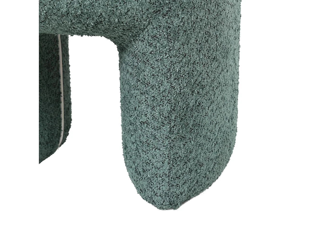 Pouf tissu effet fourrure rase vert emeraude LOMOS