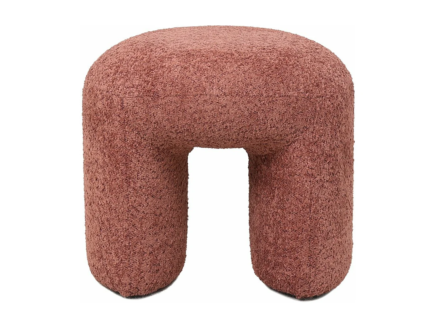 Pouf tissu effet fourrure rase vieux rose LOMOS