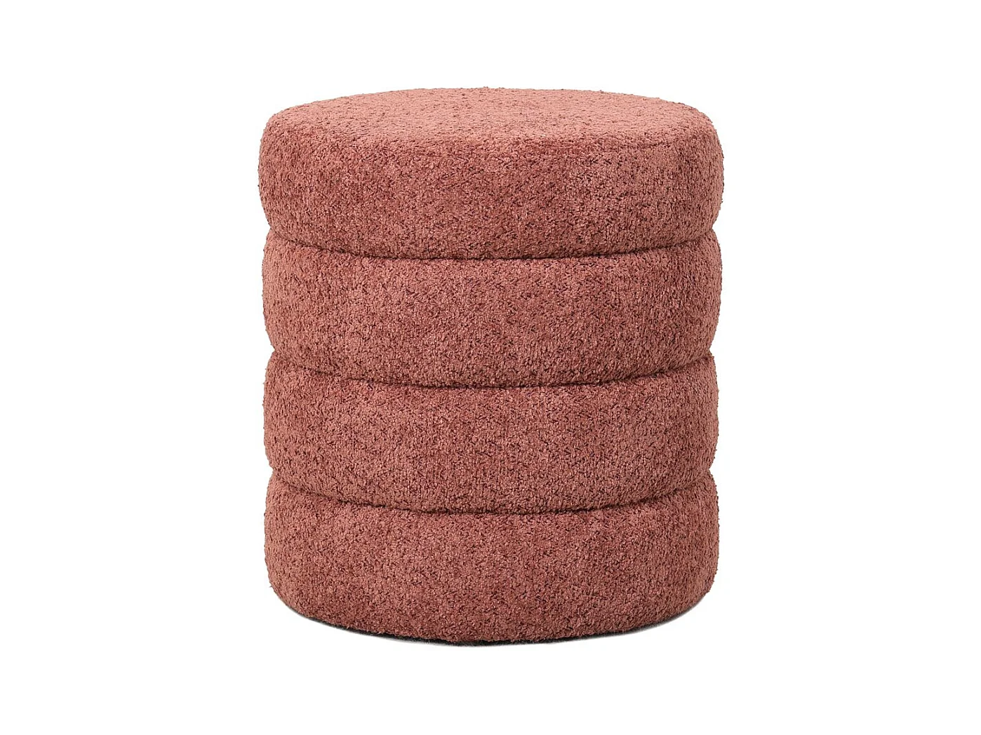 Pouf tissu effet fourrure rase vieux rose FINO