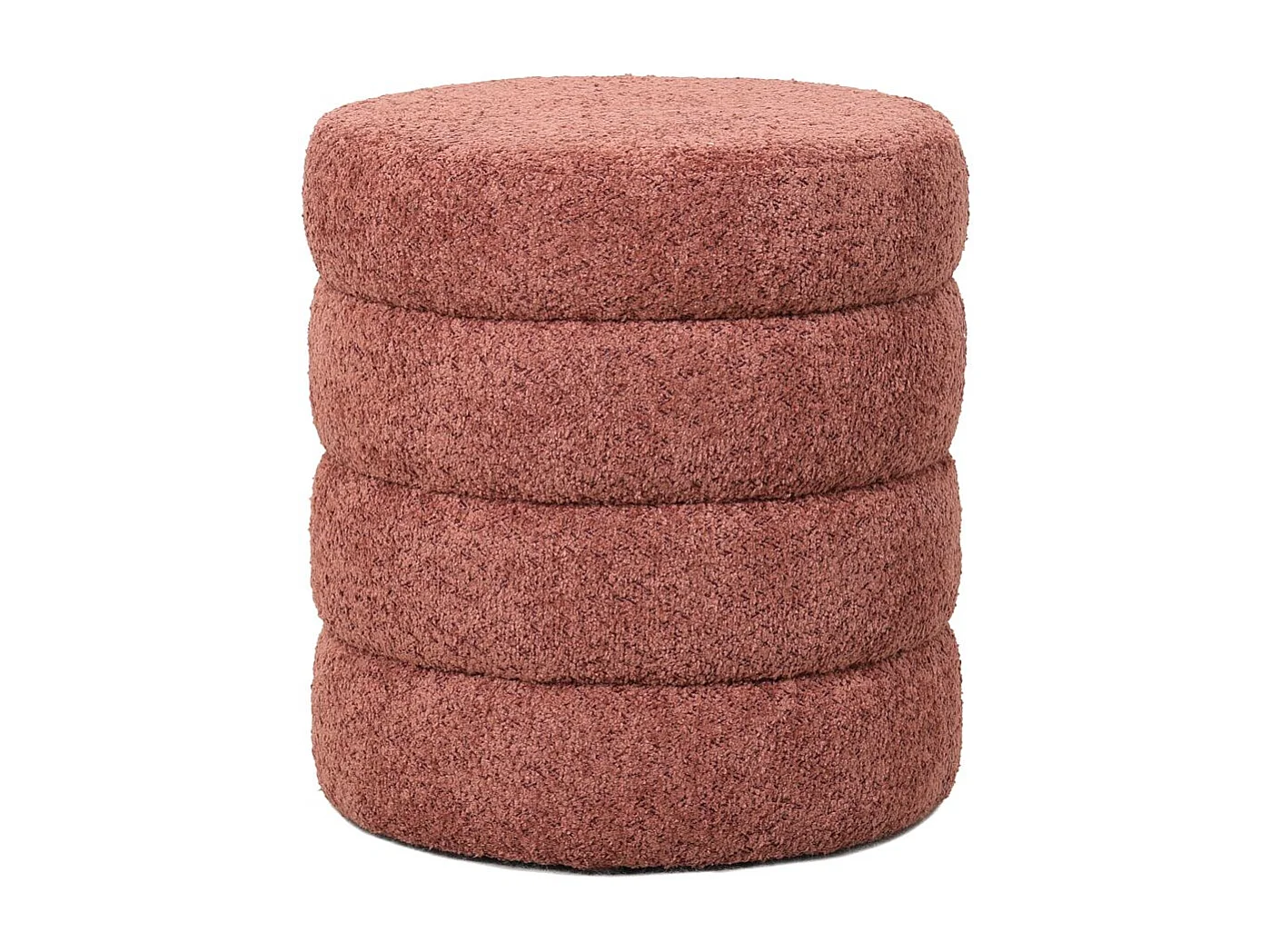 Pouf tissu effet fourrure rase vieux rose FINO