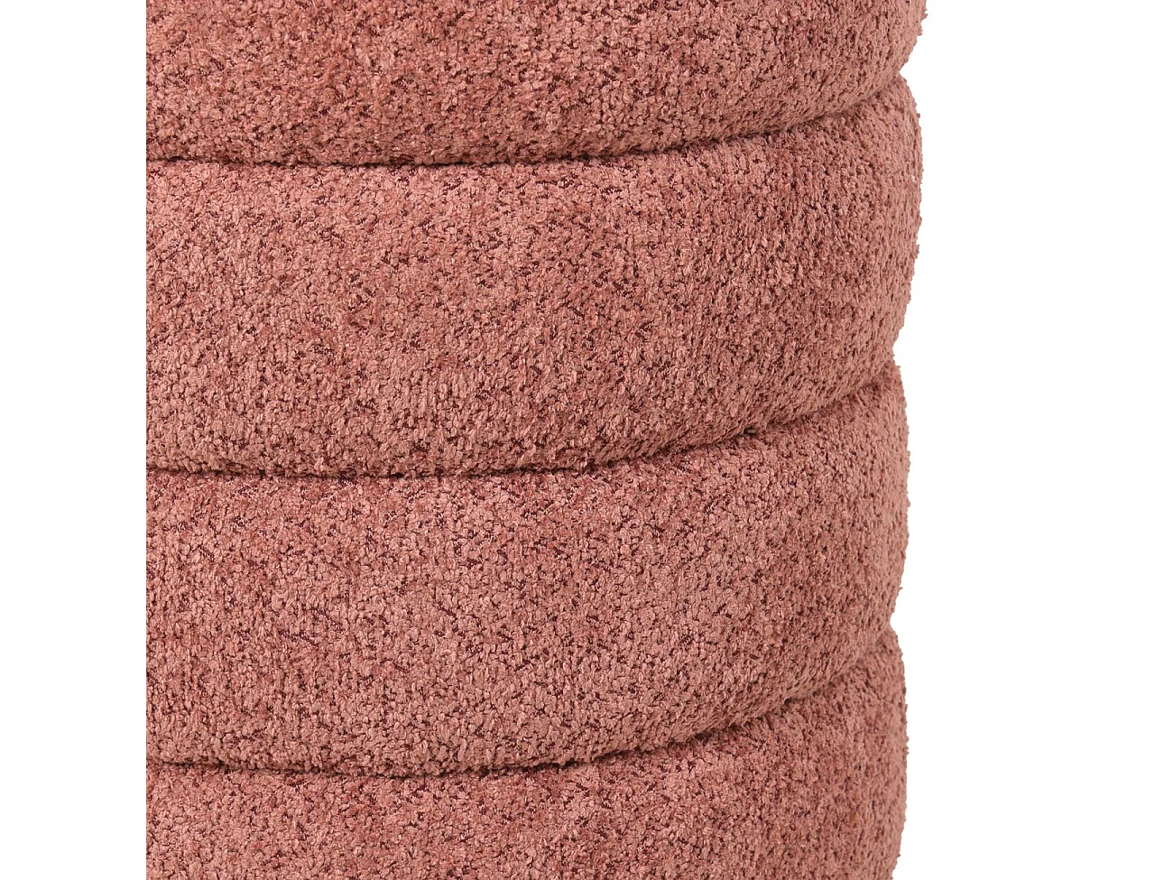Pouf tissu effet fourrure rase vieux rose FINO