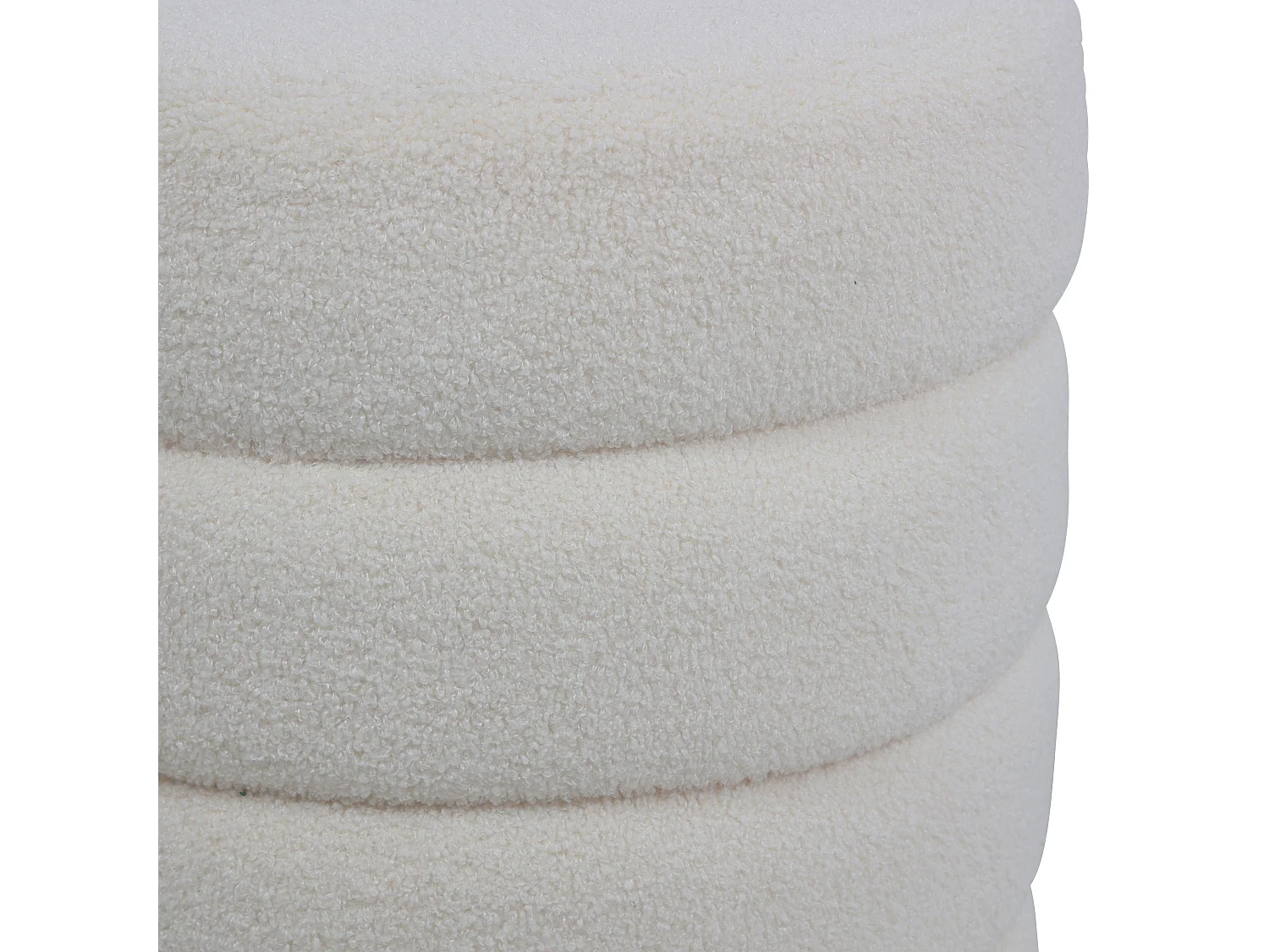 Pouf tissu effet laine bouclette beige