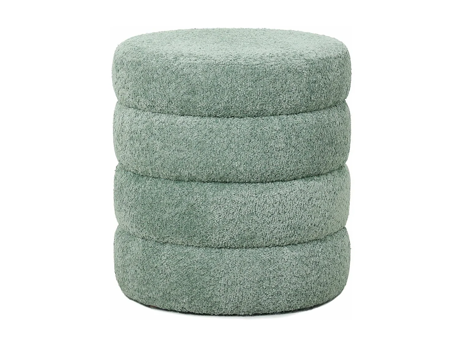 Pouf tissu effet fourrure rase vert d'eau FINO