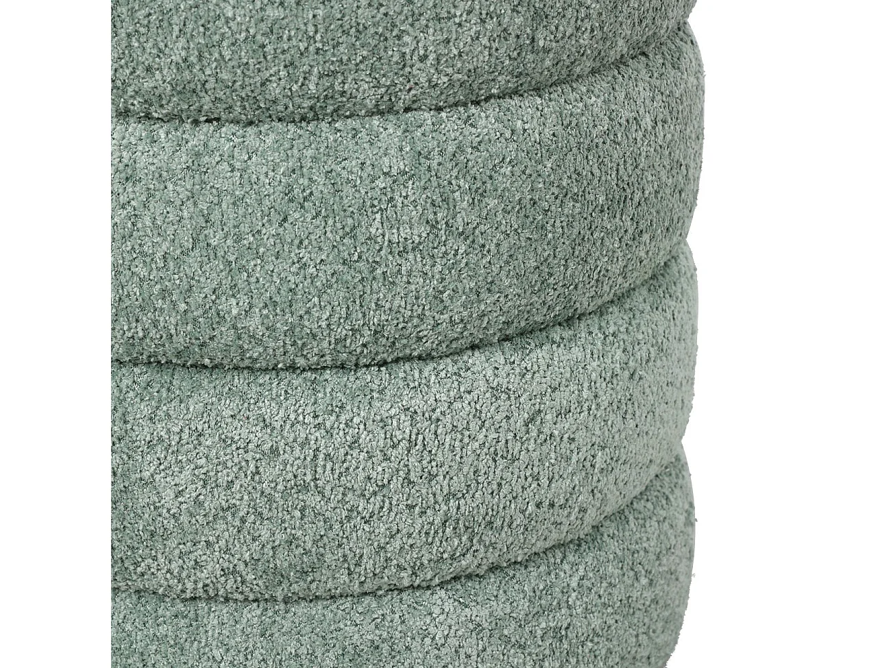 Pouf tissu effet fourrure rase vert d'eau FINO