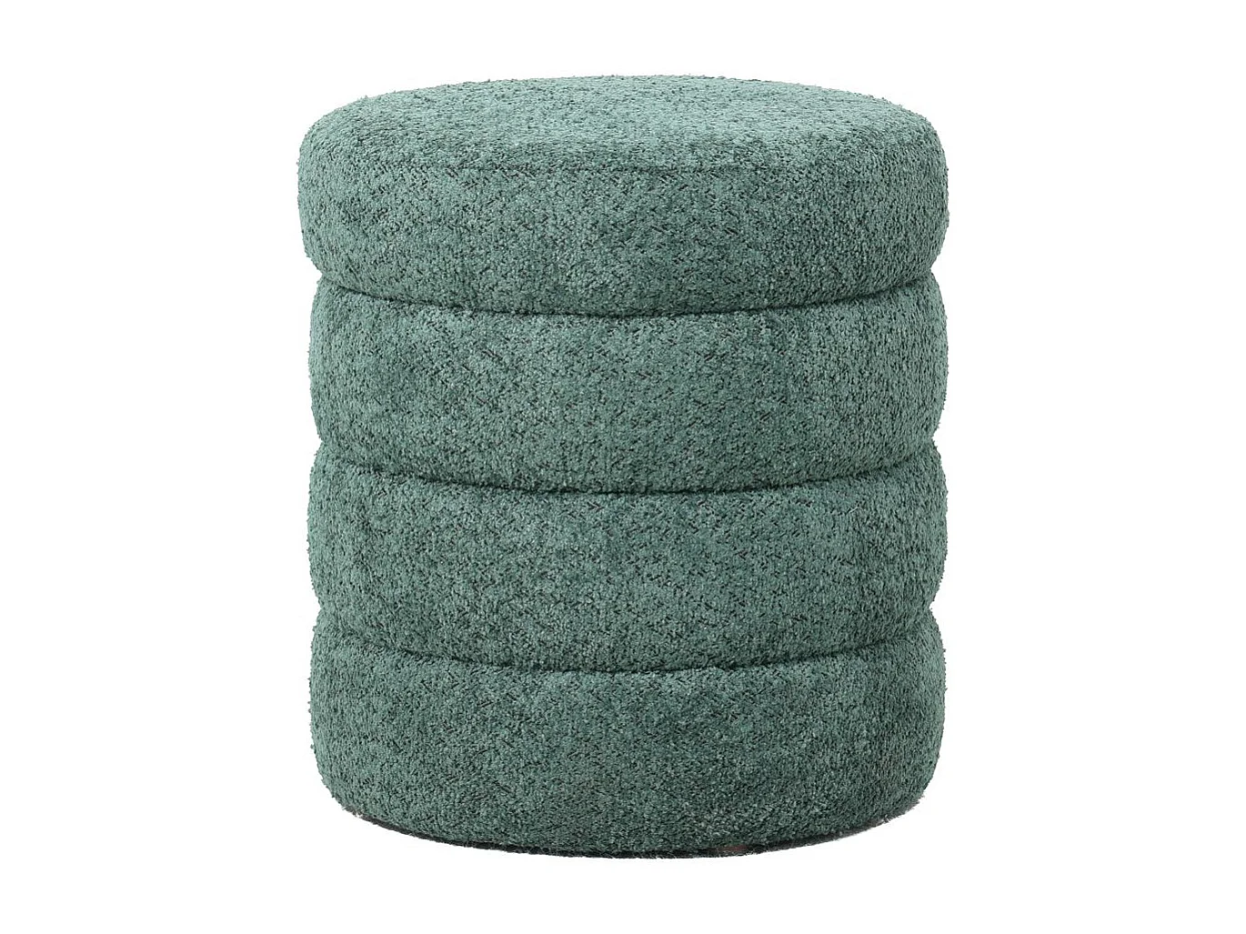 Pouf tissu effet fourrure rase vert émeraude FINO