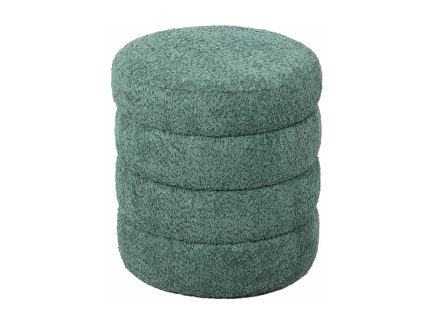 Pouf tissu effet fourrure rase vert émeraude FINO