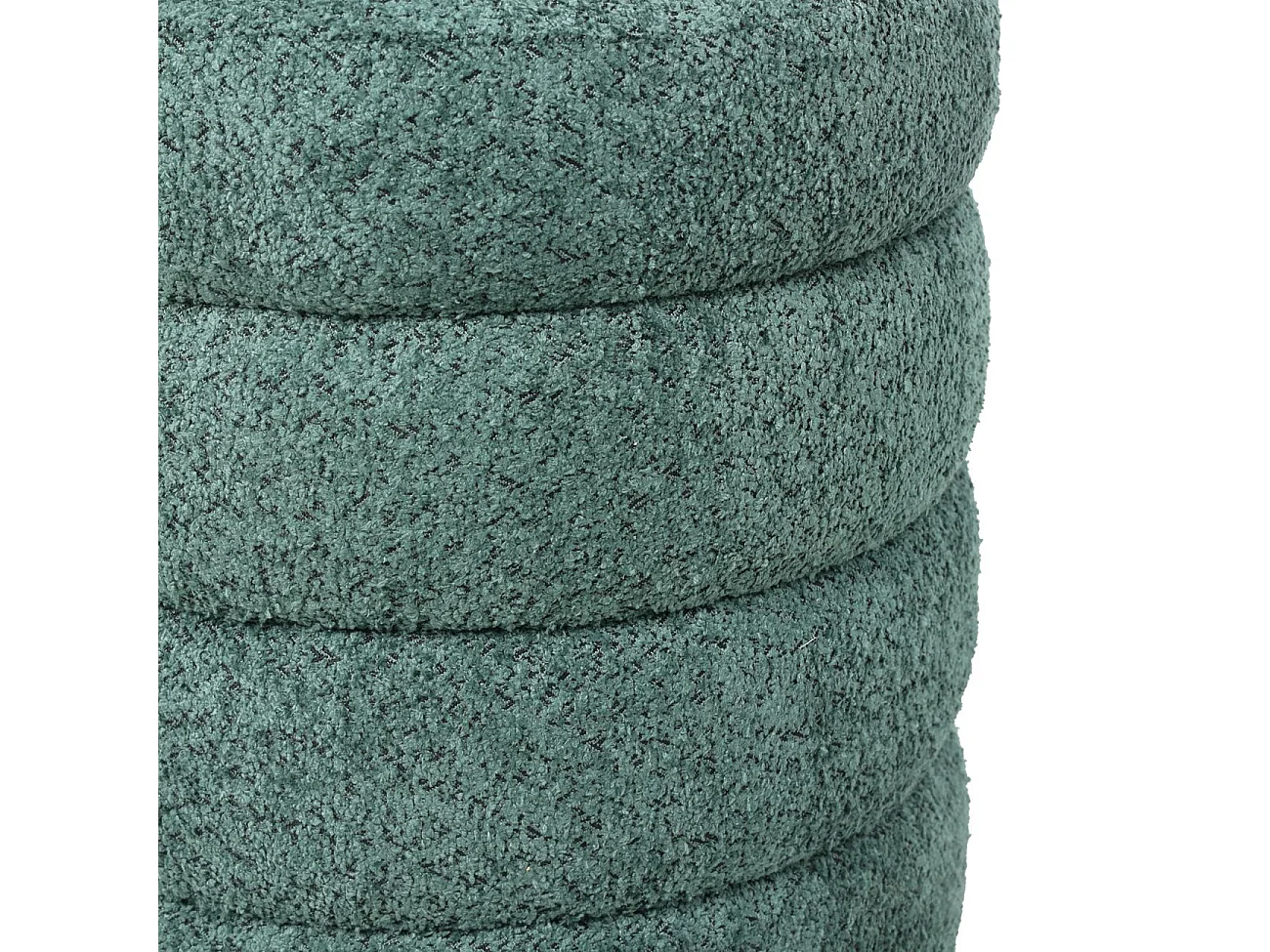 Pouf tissu effet fourrure rase vert émeraude FINO