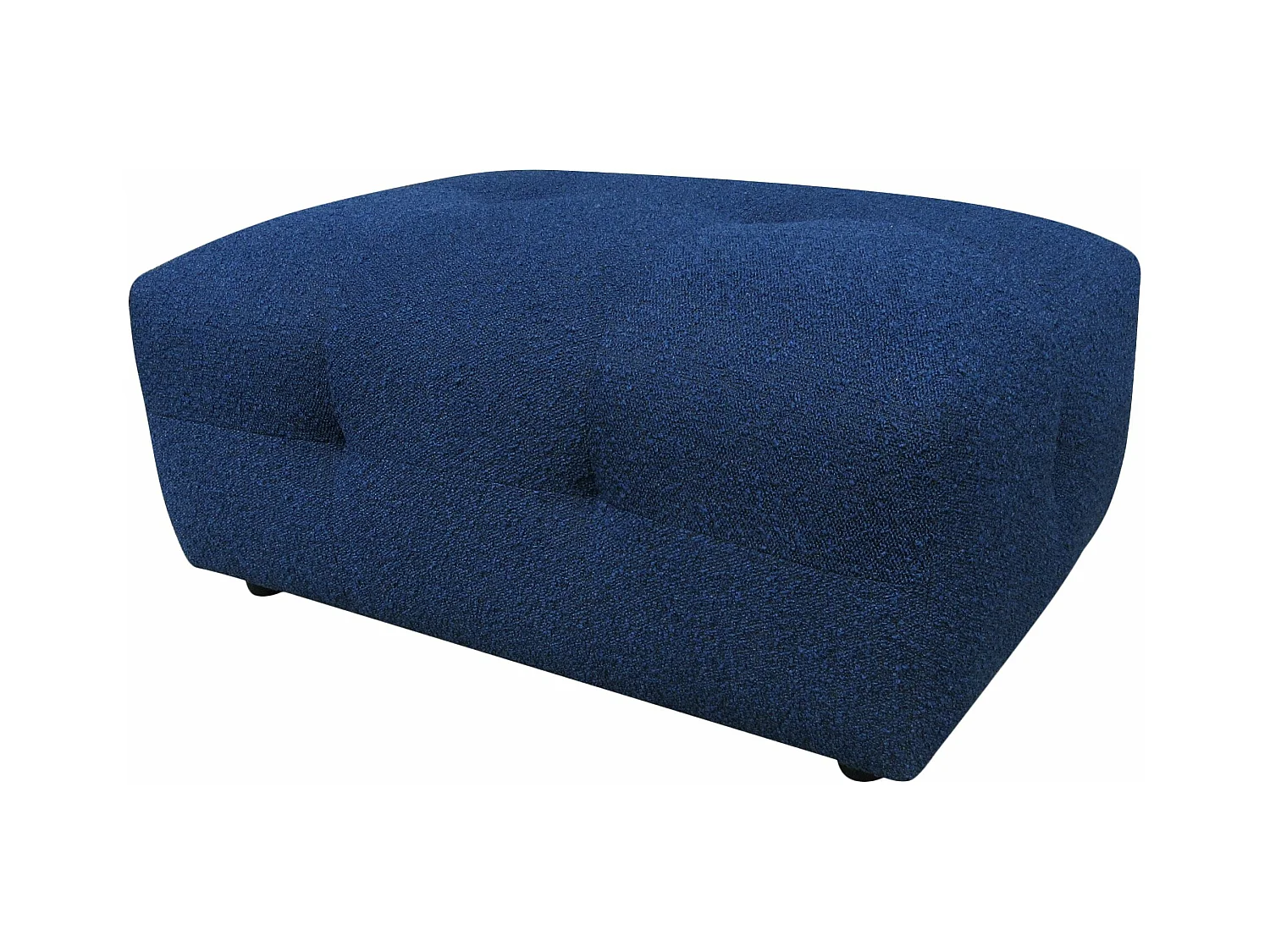 Pouf tissu bouclette bleu foncé MELKI