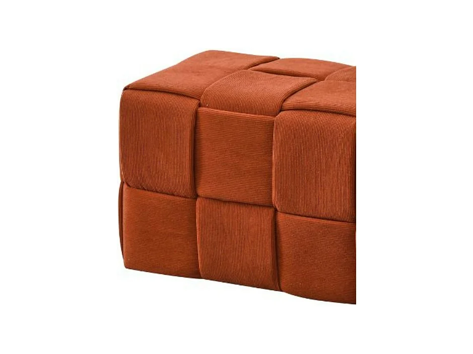 Pouf rettangolare colore ruggine effetto intrecciato Den 104x39x39H