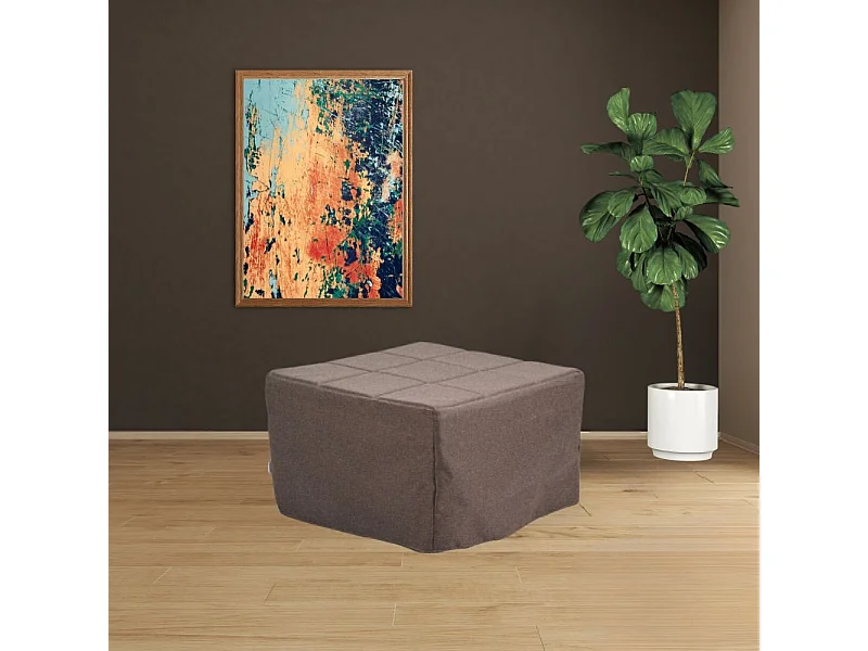 Pouf trasformabile in letto Vega tessuto tortora