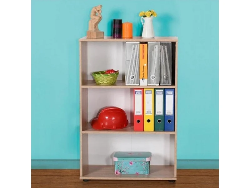 Libreria bassa con tre ripiani rkt330 colore rovere