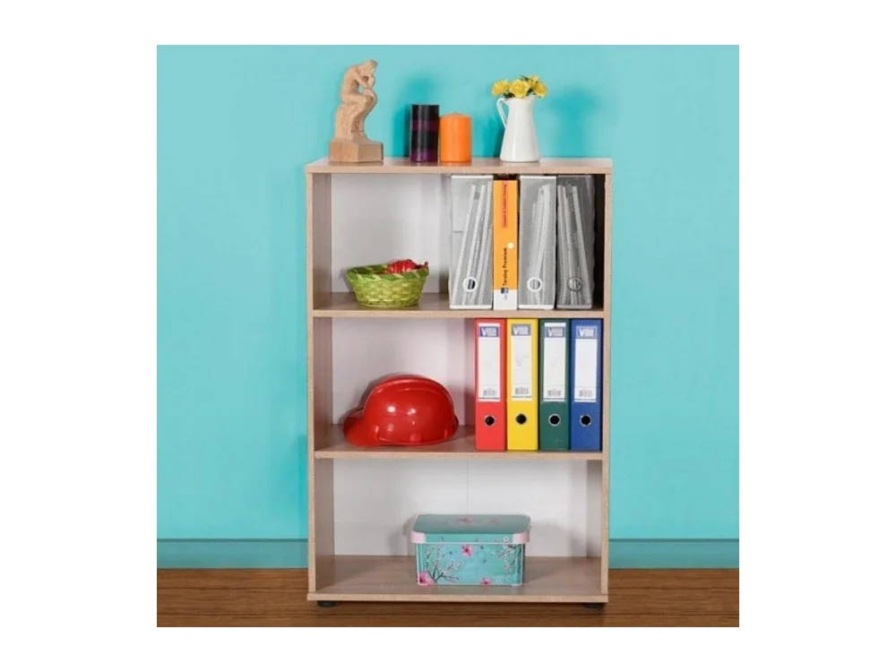 Libreria bassa con tre ripiani rkt330 colore rovere