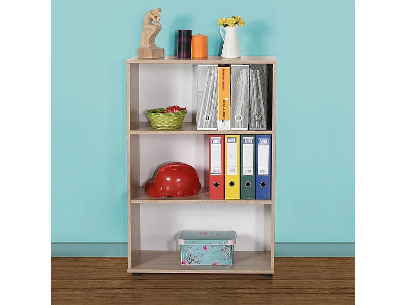 Libreria bassa con tre ripiani rkt330 colore rovere