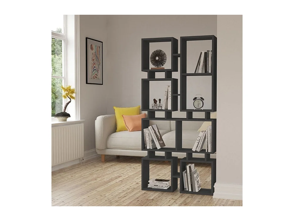 Libreria bifacciale Rail 79x166,5 colore antracite